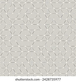 Vector seamless pattern. Repeating geometric elements. Stylish monochrome background design.