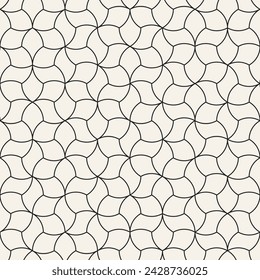 Vector seamless pattern. Repeating geometric elements. Stylish monochrome background design.