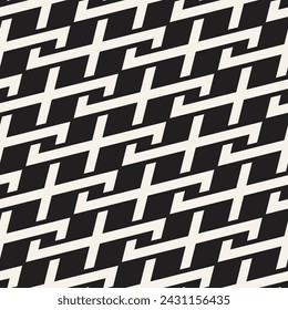 Vector seamless pattern. Repeating geometric elements. Stylish monochrome background design.