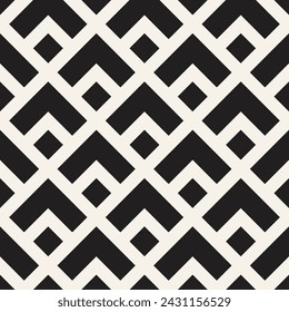Vector seamless pattern. Repeating geometric elements. Stylish monochrome background design.