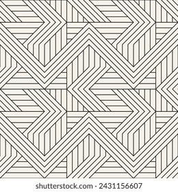 Vector seamless pattern. Repeating geometric elements. Stylish monochrome background design.