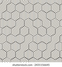 Vector seamless pattern. Repeating geometric elements. Stylish monochrome background design.