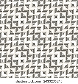 Vector seamless pattern. Repeating geometric elements. Stylish monochrome background design.