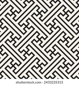 Vector seamless pattern. Repeating geometric elements. Stylish monochrome background design.
