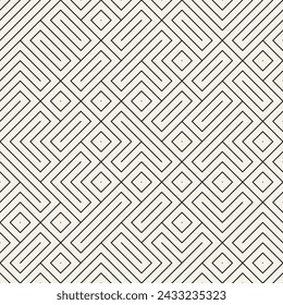 Vector seamless pattern. Repeating geometric elements. Stylish monochrome background design.