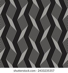 Vector seamless pattern. Repeating geometric elements. Stylish monochrome background design.