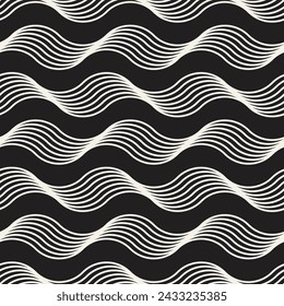 Vector seamless pattern. Repeating geometric elements. Stylish monochrome background design.