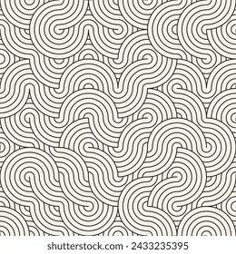 Vector seamless pattern. Repeating geometric elements. Stylish monochrome background design.