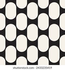 Vector seamless pattern. Repeating geometric elements. Stylish monochrome background design.