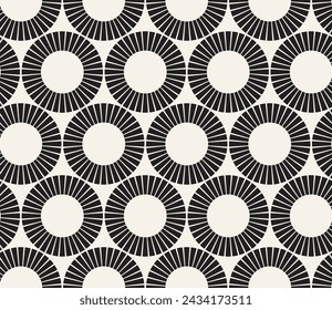 Vector seamless pattern. Repeating geometric elements. Stylish monochrome background design.