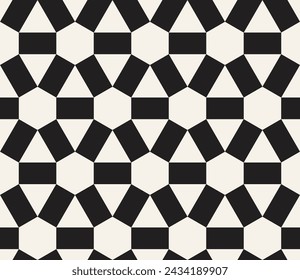 Vector seamless pattern. Repeating geometric elements. Stylish monochrome background design.