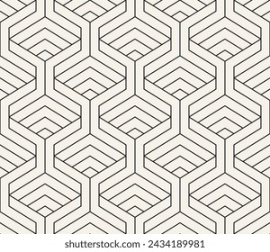 Vector seamless pattern. Repeating geometric elements. Stylish monochrome background design.