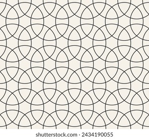 Vector seamless pattern. Repeating geometric elements. Stylish monochrome background design.