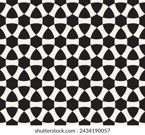 Vector seamless pattern. Repeating geometric elements. Stylish monochrome background design.