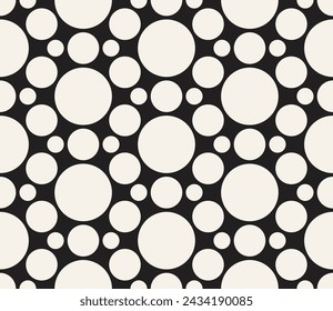 Vector seamless pattern. Repeating geometric elements. Stylish monochrome background design.