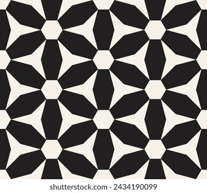 Vector seamless pattern. Repeating geometric elements. Stylish monochrome background design.