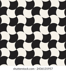 Vector seamless pattern. Repeating geometric elements. Stylish monochrome background design.