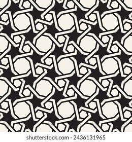 Vector seamless pattern. Repeating geometric elements. Stylish monochrome background design.