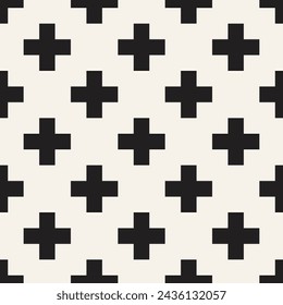 Vector seamless pattern. Repeating geometric elements. Stylish monochrome background design.