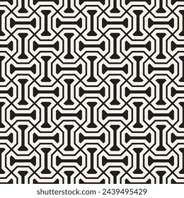 Vector seamless pattern. Repeating geometric elements. Stylish monochrome background design.