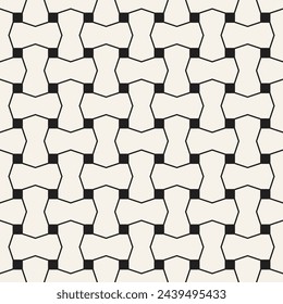 Vector seamless pattern. Repeating geometric elements. Stylish monochrome background design.