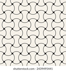 Vector seamless pattern. Repeating geometric elements. Stylish monochrome background design.