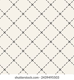 Vector seamless pattern. Repeating geometric elements. Stylish monochrome background design.