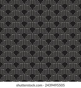 Vector seamless pattern. Repeating geometric elements. Stylish monochrome background design.