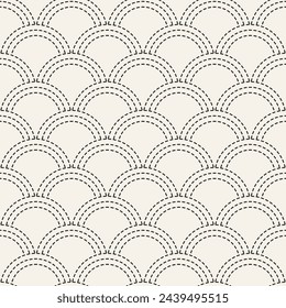 Vector seamless pattern. Repeating geometric elements. Stylish monochrome background design.
