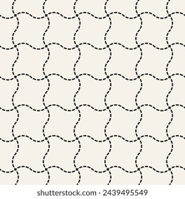 Vector seamless pattern. Repeating geometric elements. Stylish monochrome background design.