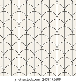 Vector seamless pattern. Repeating geometric elements. Stylish monochrome background design.