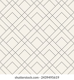 Vector seamless pattern. Repeating geometric elements. Stylish monochrome background design.
