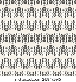 Vector seamless pattern. Repeating geometric elements. Stylish monochrome background design.