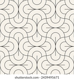 Vector seamless pattern. Repeating geometric elements. Stylish monochrome background design.