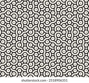 Vector seamless pattern. Repeating geometric elements. Stylish monochrome background design.