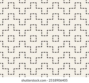 Vector seamless pattern. Repeating geometric elements. Stylish monochrome background design.