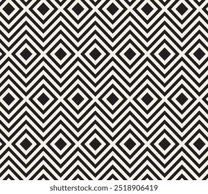 Vector seamless pattern. Repeating geometric elements. Stylish monochrome background design.