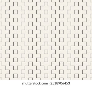 Vector seamless pattern. Repeating geometric elements. Stylish monochrome background design.