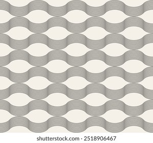 Vector seamless pattern. Repeating geometric elements. Stylish monochrome background design.