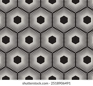 Vector seamless pattern. Repeating geometric elements. Stylish monochrome background design.