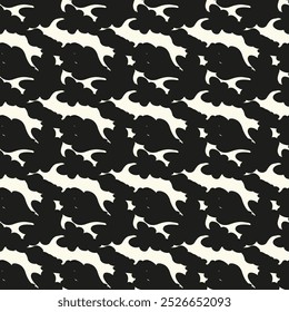 Vector seamless pattern. Repeating geometric elements. Stylish monochrome background design.