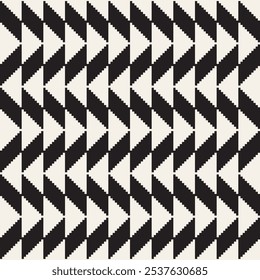 Vector seamless pattern. Repeating geometric elements. Stylish monochrome background design.