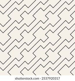 Vector seamless pattern. Repeating geometric elements. Stylish monochrome background design.