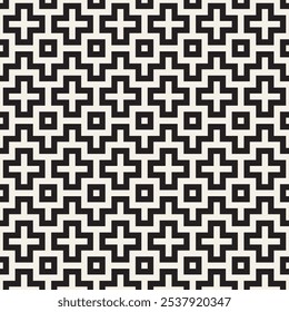 Vector seamless pattern. Repeating geometric elements. Stylish monochrome background design.
