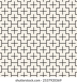 Vector seamless pattern. Repeating geometric elements. Stylish monochrome background design.