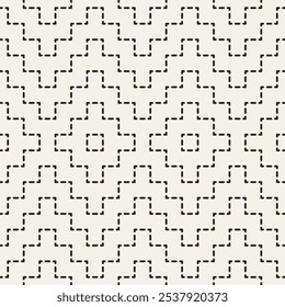 Vector seamless pattern. Repeating geometric elements. Stylish monochrome background design.