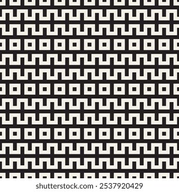 Vector seamless pattern. Repeating geometric elements. Stylish monochrome background design.