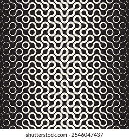 Vector seamless pattern. Repeating geometric elements. Stylish monochrome background design.