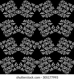 Vector seamless pattern. Repeating geometric tiles with zigzag hand drawn elements. Modern stylish texture