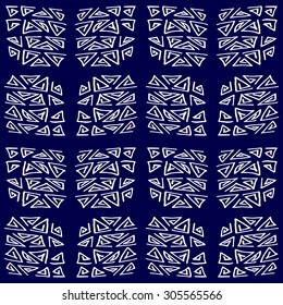Vector seamless pattern. Repeating geometric tiles with zigzag hand drawn elements. Modern stylish texture